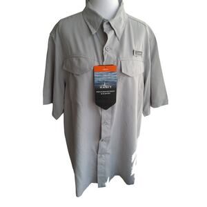 NWT Habit Men’s fishing outdoors apparel M shirt Gray SPF breathable performance